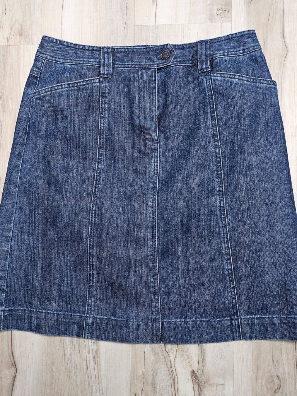 Talbots Petites Stretch Denim A-Line Skirt Size 10 - Picture 3 of 10